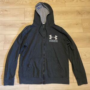 Under Armour zip-up hoodie dark gray/light gray large